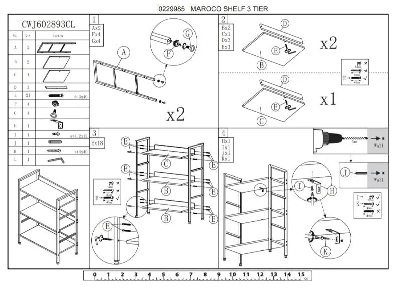 Intenso Home 3 szintes nyitott könyvespolc 60 x 93cm (Sonoma tölgy) | Univerzális tároló állvány fém lábakkal