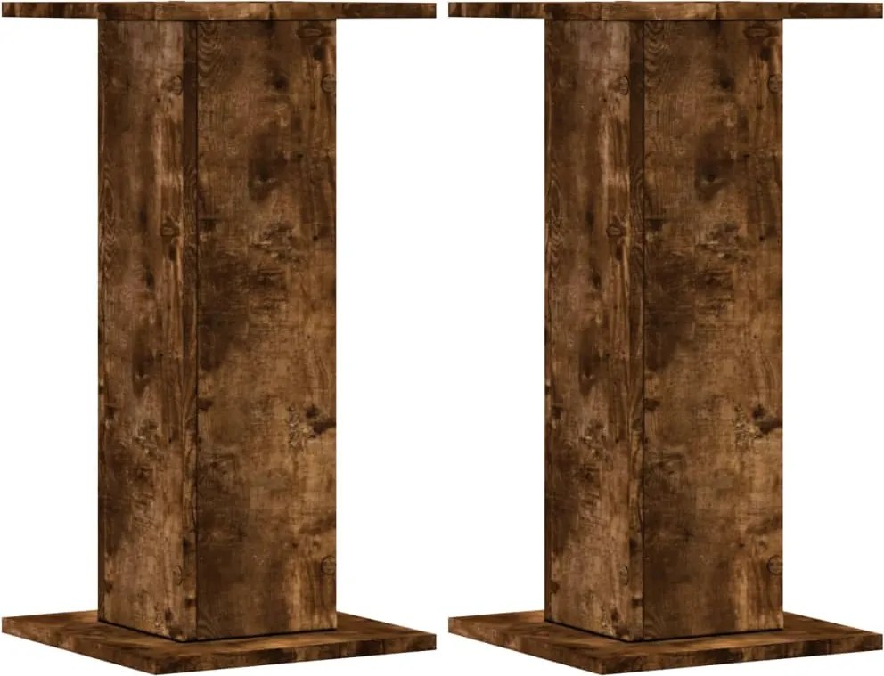 vidaXL 2 db füstös tölgy színű szerelt fa hangszóróállvány 30x30x60 cm