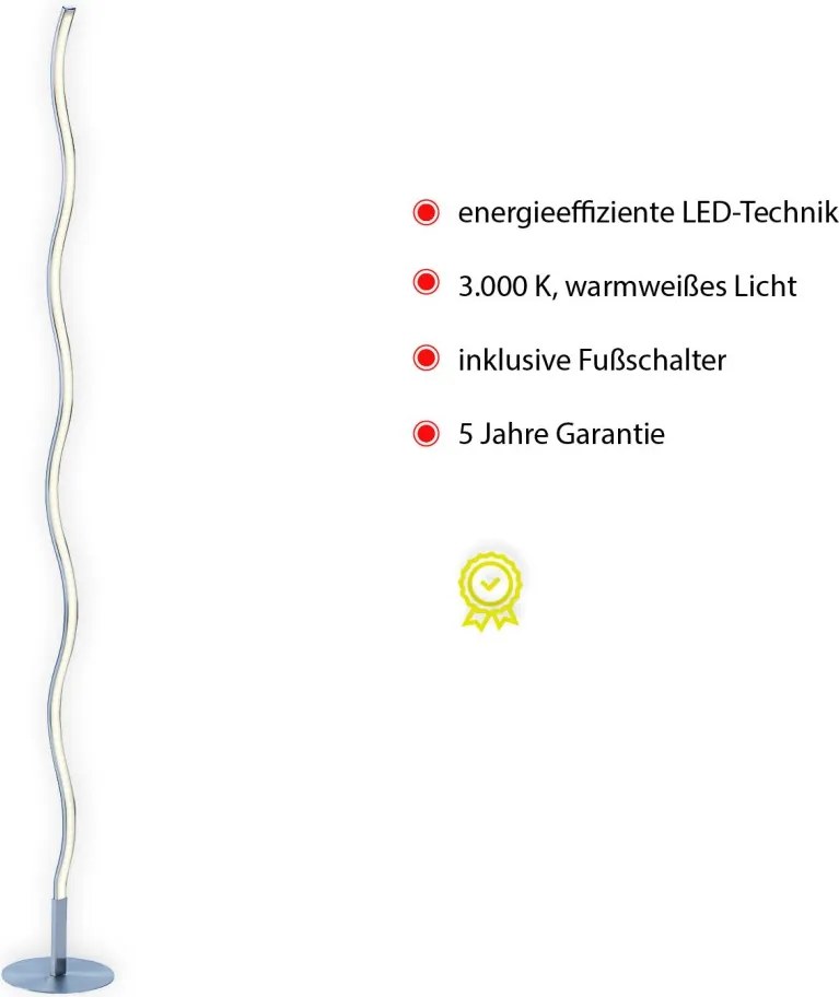 Paul Neuhaus modern állólámpa wave acél pln15168-55