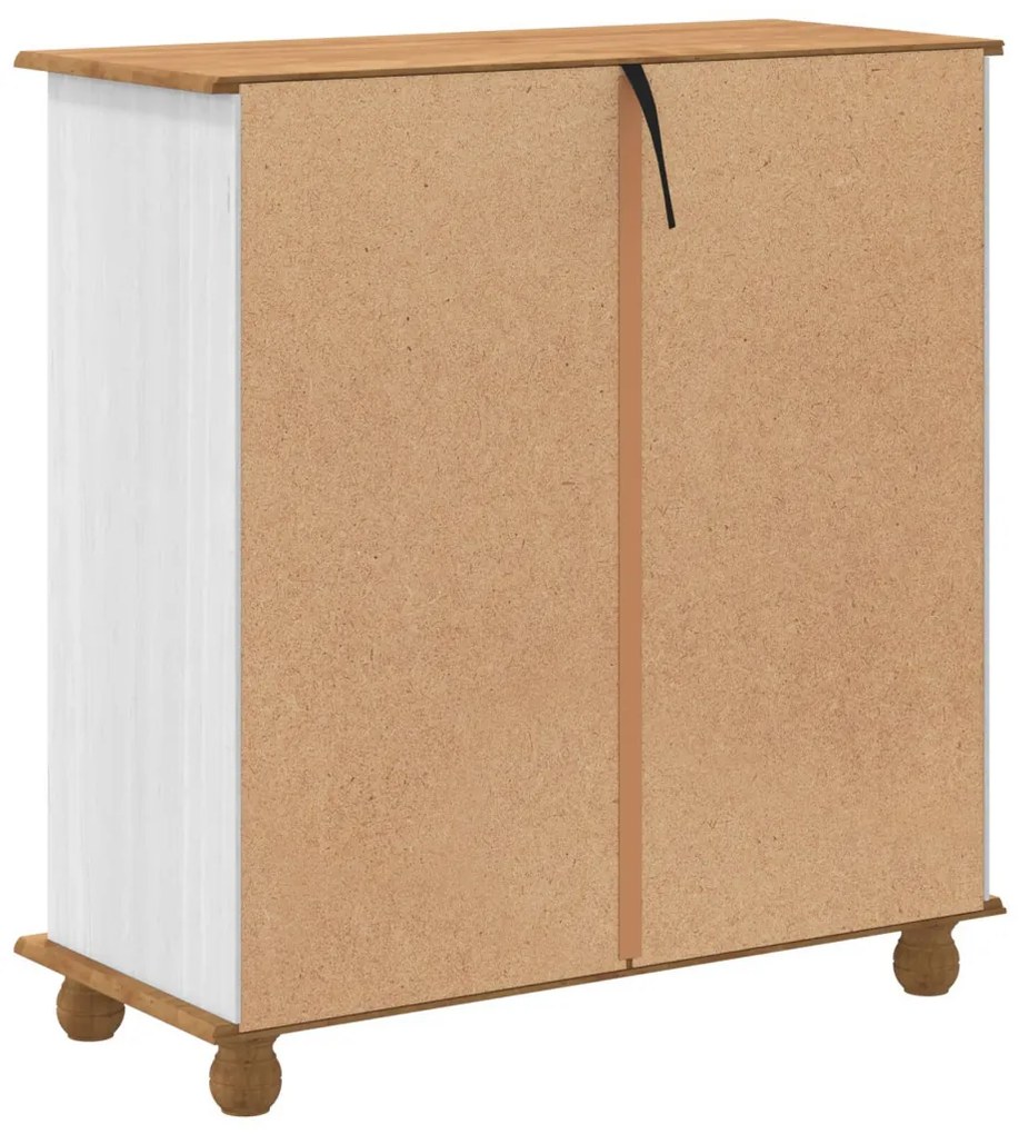Fiókos Szekrény ASKIM" Fehér 91x40x95,5 cm Tömör Fenyőből"