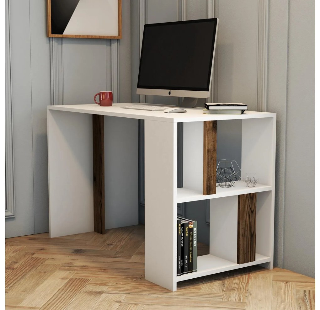 PC asztal Limba (fehér + dió). 1088795