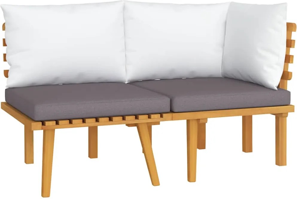 vidaXL 2 részes tömör akácfa kerti ülőgarnitúra párnákkal