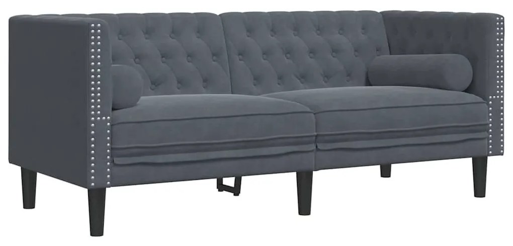 Chesterfield kanapé Sötétszürke 174 x 74.5 x 70.5 cm Bársony