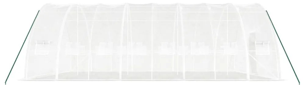 fehér acélvázas melegház 48 m² 8 x 6 x 2,85 m