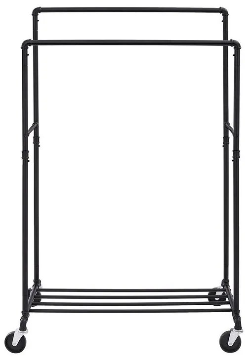 RARE dupla ruhatartó állvány, vízcsövekkel 100x59x162cm, fekete SongmicsHome