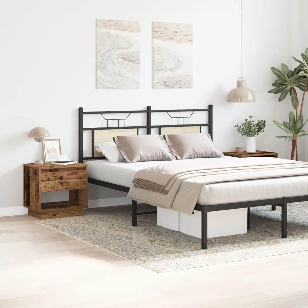 Éjjeli asztal 2 db Régi fa 45x34x45 cm Mérnökelt fa