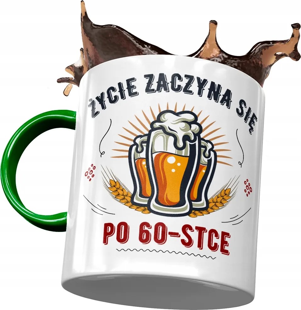 Zöld Bögre Születésnapra 60 60-es 60-as Ajándék Nyomtatott Fotóval