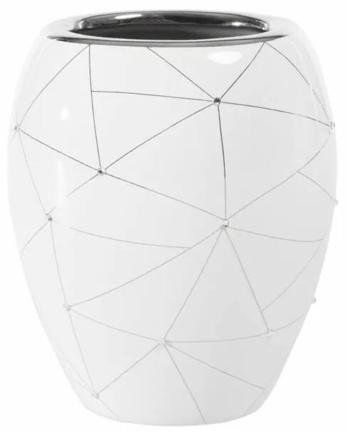 Nila váza Fehér / ezüst 12 x 10 x 15 cm - HS333240