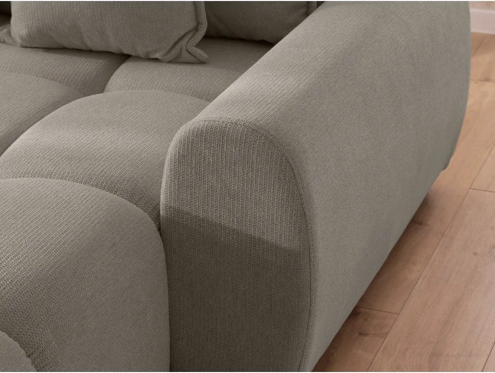 Szürkésbarna sarokkanapé (jobb oldali-heverő résszel) Albane – Ropez