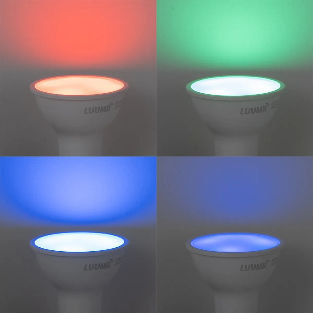 5 darabos Smart GU10 50mm-es dimmelhető LED izzókészlet, opál, 4,7W, 400 lm, 2700-6500K