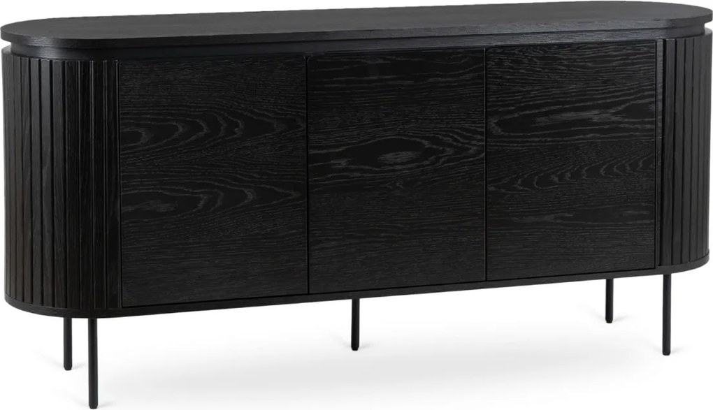 Komód 160 cm, háromajtós kivitelben, fekete színben BECK