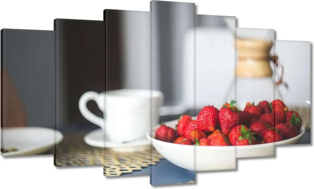 Vászonkép 140x80 Kávé eperrel