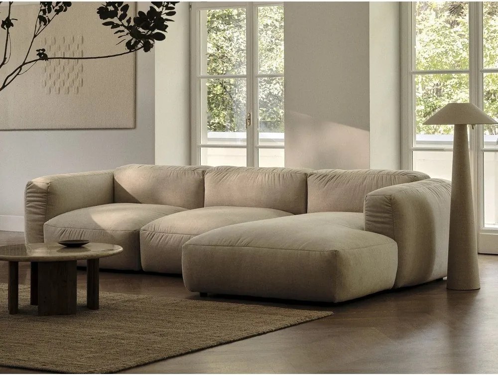 Bézs moduláris sarokkanapé (bal oldali) Martina – Micadoni Home