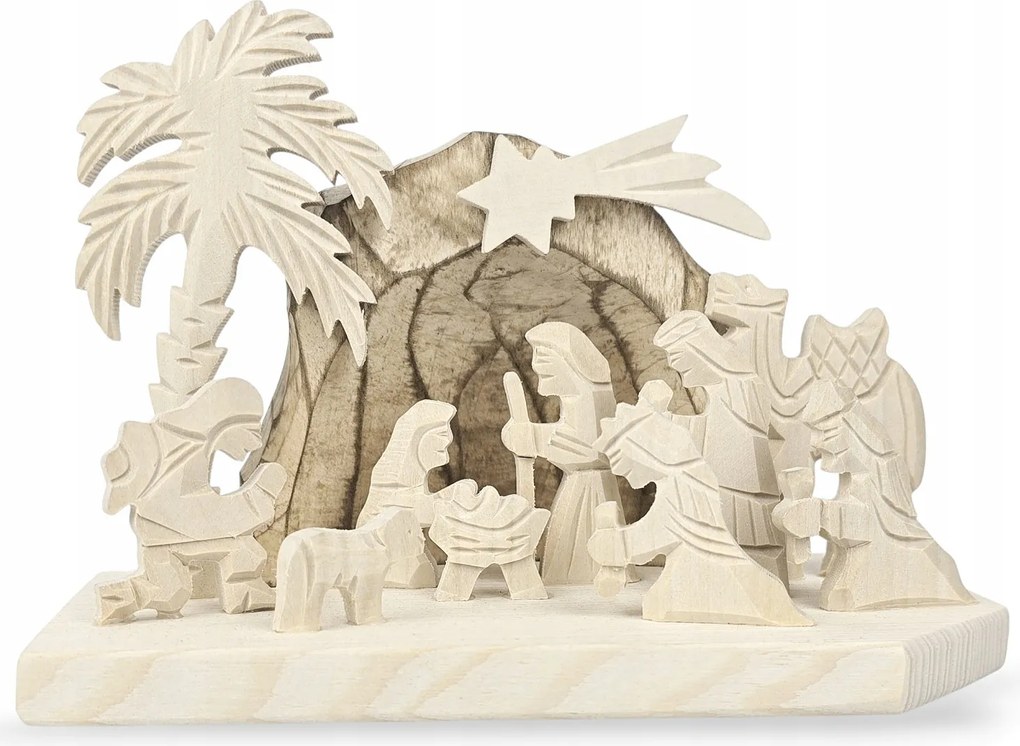 Egyedi Karácsonyi Betlehem Kézzel Faragott *12x18 cm