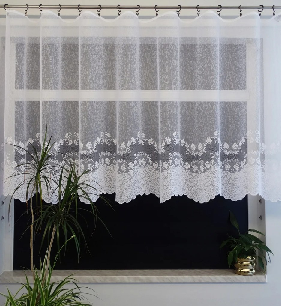 Mg Függöny jacquard 34413 Fehér 160cm magas pol 0,5m