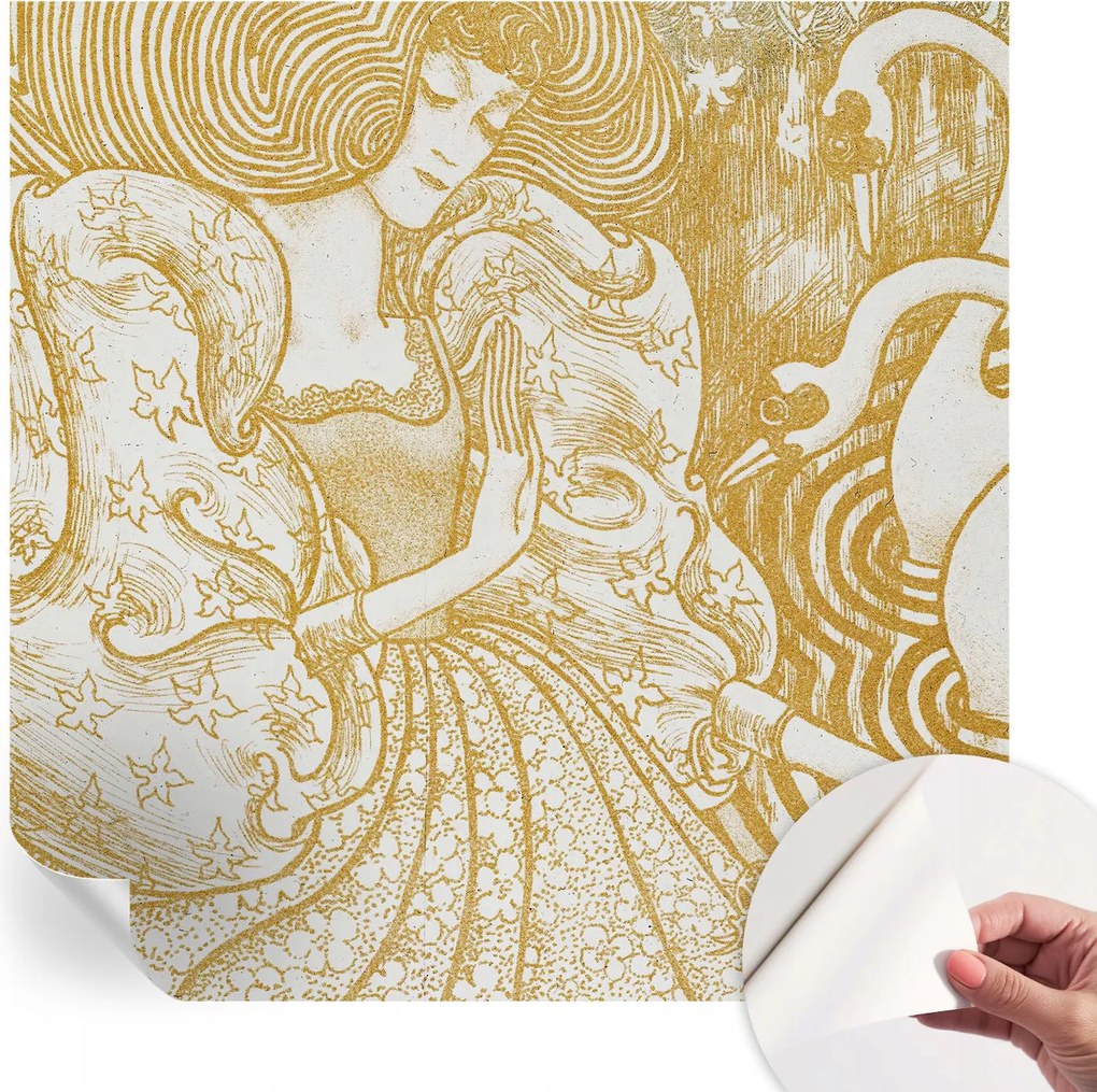 Öntapadós tapéta Divatos 3D fali ragasztóval Női elegancia 250x250 cm