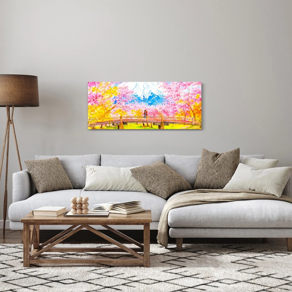 Kép - festett pár, akvarell (120x50 cm)