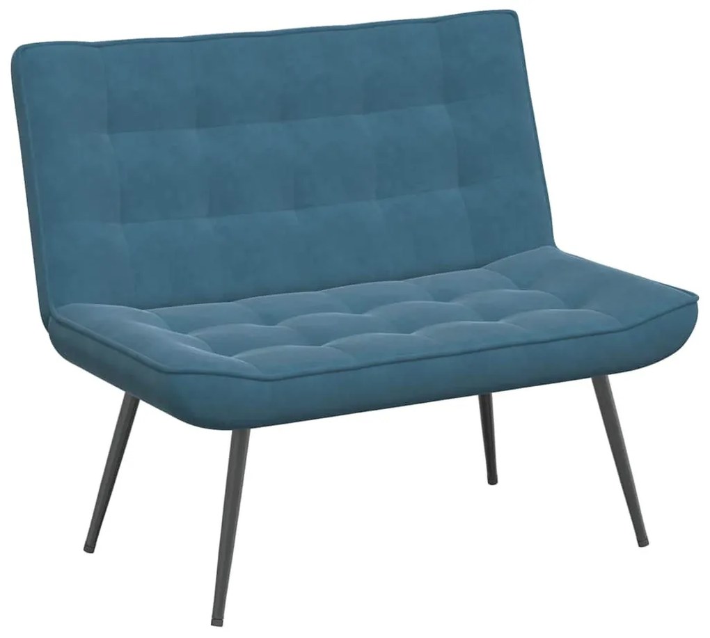 vidaXL kék bársonypad 110 x 74 x 84 cm