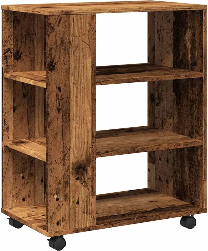vidaXL antik fa színű szerelt fa kerekes szekrény 60 x 35 x 75 cm
