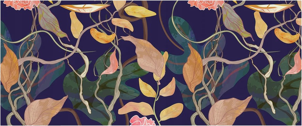 Flizelin tapéta Divatos 3D fali Növényi elegancia 250x104 Ragasztóval