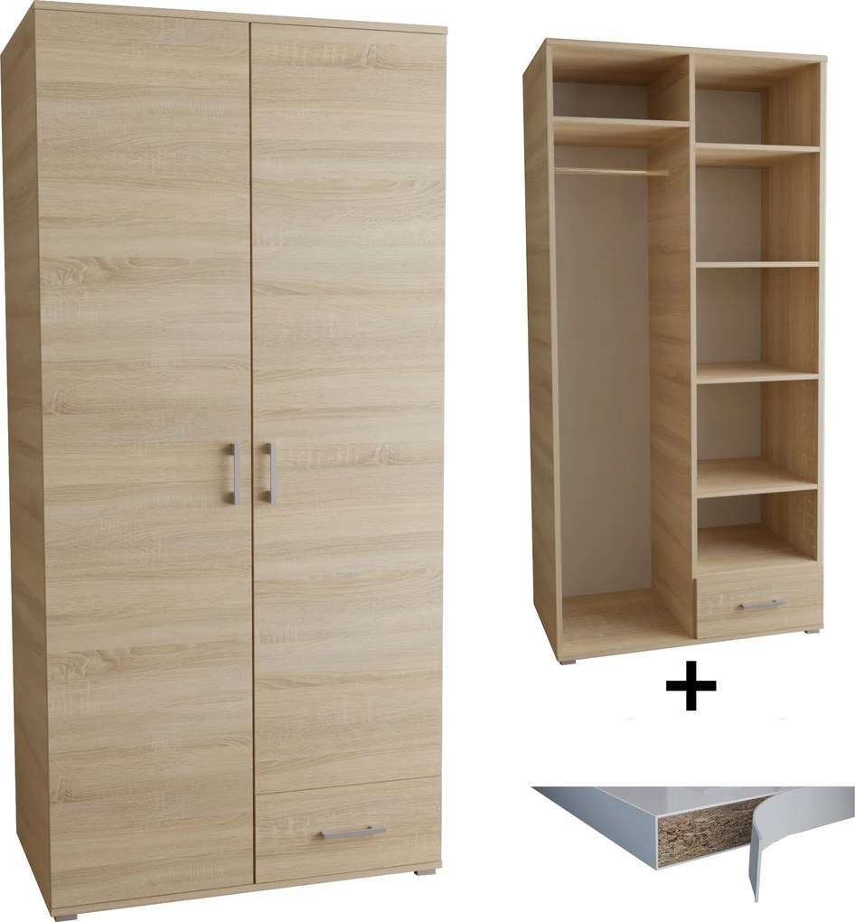 80 cm-es sonoma tölgyfa szekrény prémium furnérral