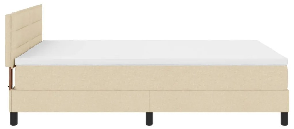 vidaXL Ágykeret Matrac és LED Világítással Krém Színben 140x200 cm Szövet