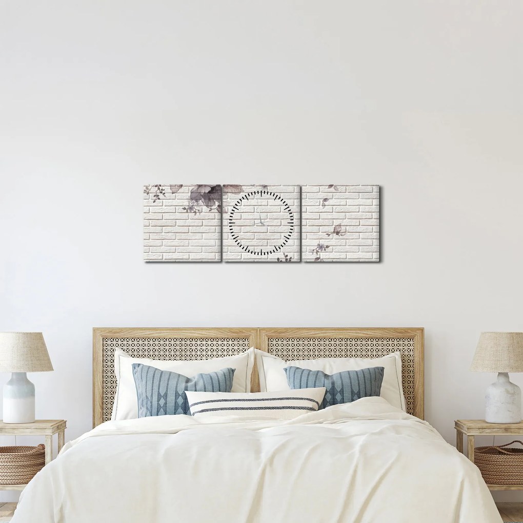 A fal egy képe és a csokor (órával) (90x30 cm)