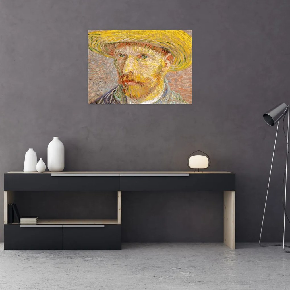 Kép - Vincent van Gogh, Self-Portrait with a Straw Hat (The Potato Peeler), reprodukciók (70x50 cm)