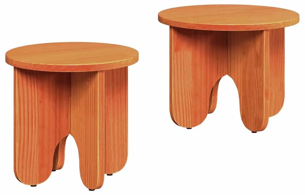 Dohányzóasztal 2 pcs Viaszbarna 39.5 x 39.5 x 30 cm