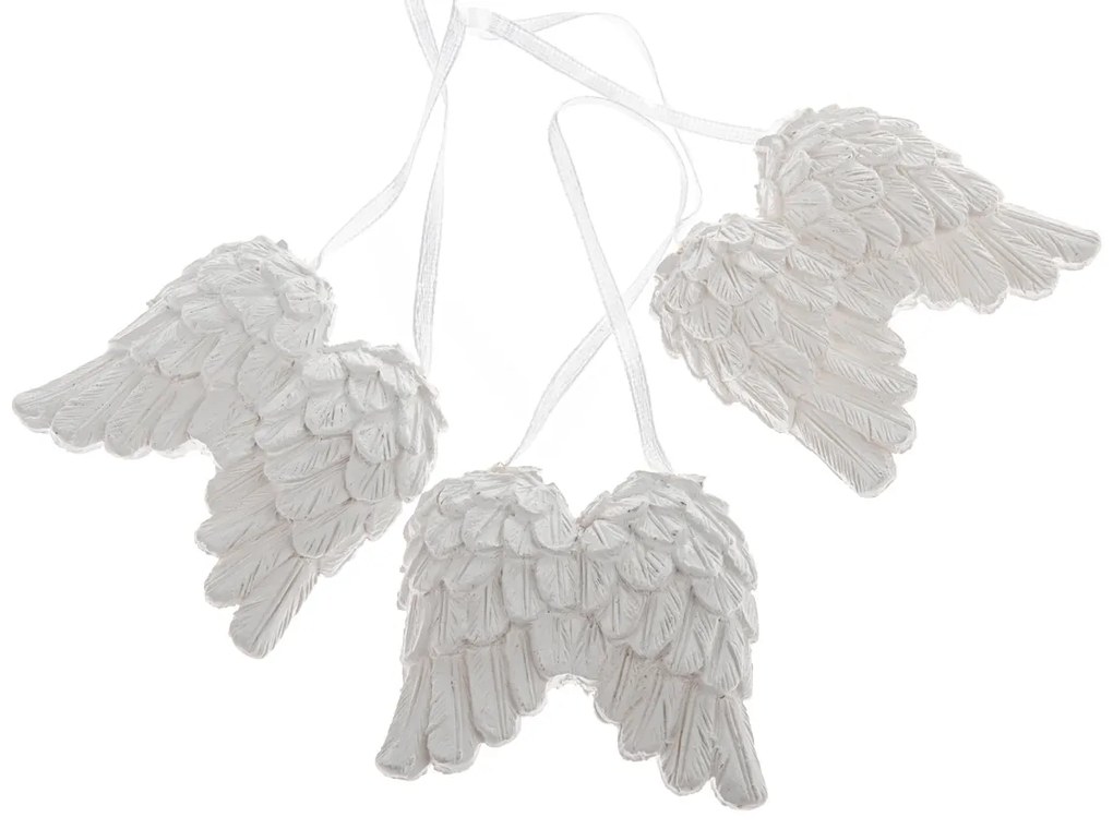 Karácsonyi díszek szettje Angyali szárnyak, 3 db,polirezín