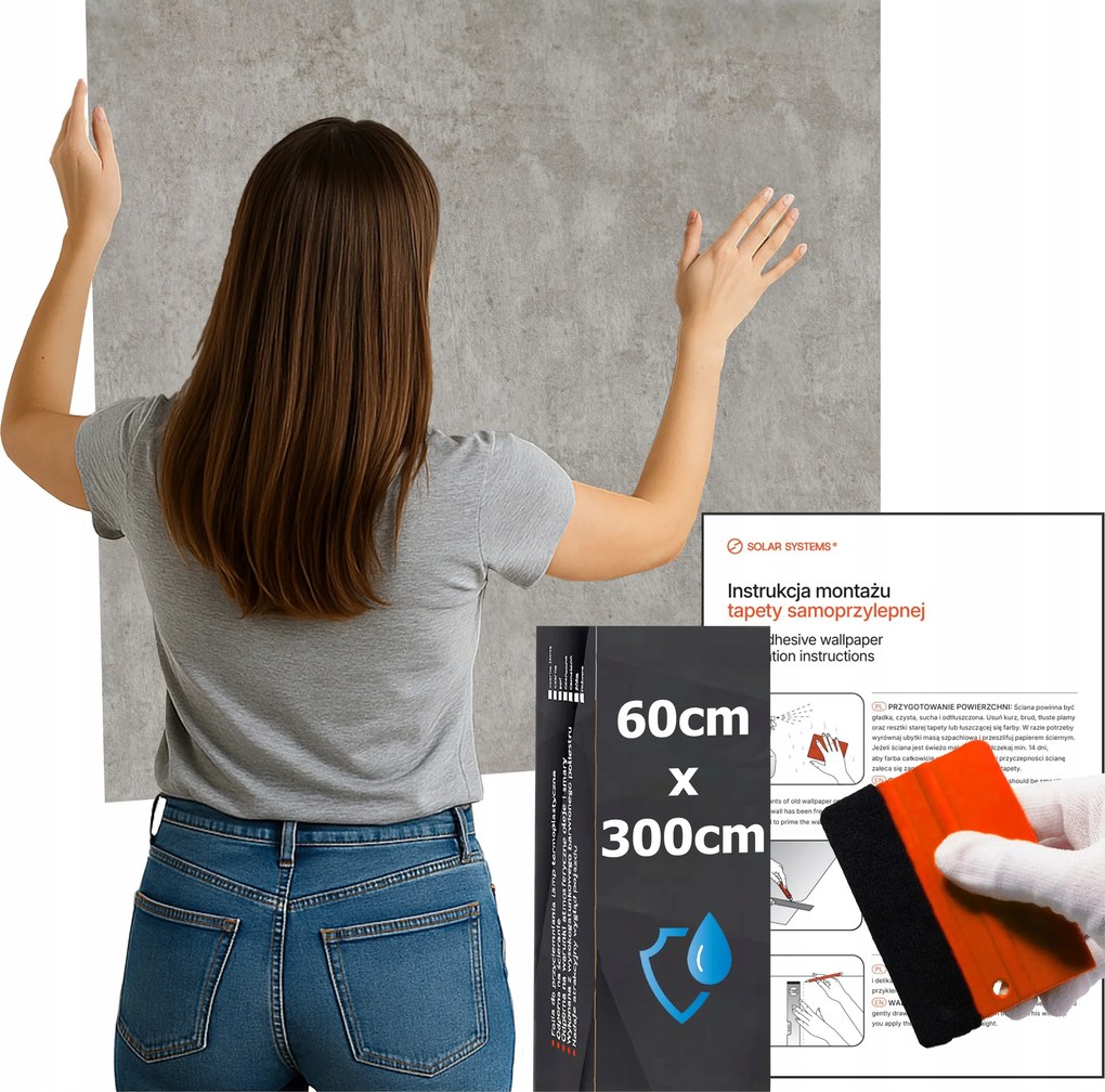 Öntapadós Vízálló Tapéta Konyha Falra Bútor Világos Cement