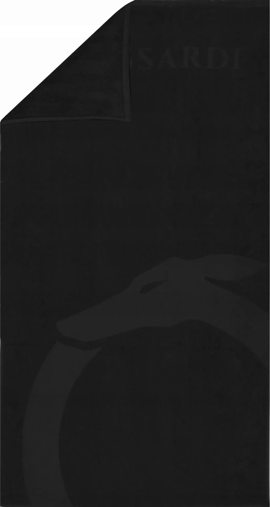 Trussardi Strandtörölköző TRU2MTW01 Black nagy fürdőlepedő fekete