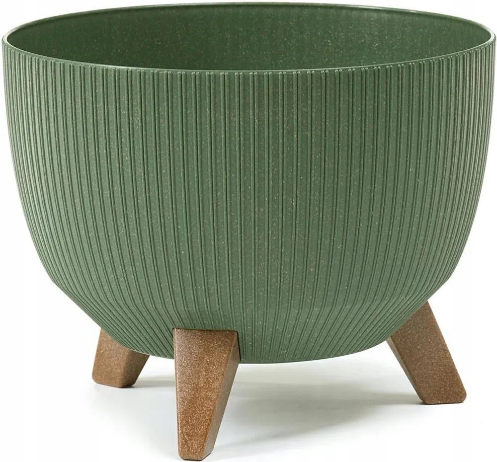 Modern Virágtartó Zöld Öko Fa Nappali Lábtartó 24cm