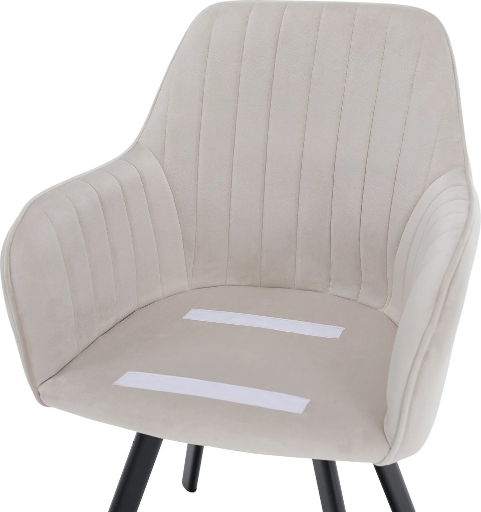 Design fotel, bézses szürke Velvet szövet, AURIL