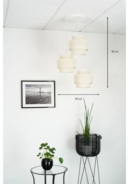 Brilagi - SPACE YUTE 3xE27/15W/230V krém-fehér függeszték