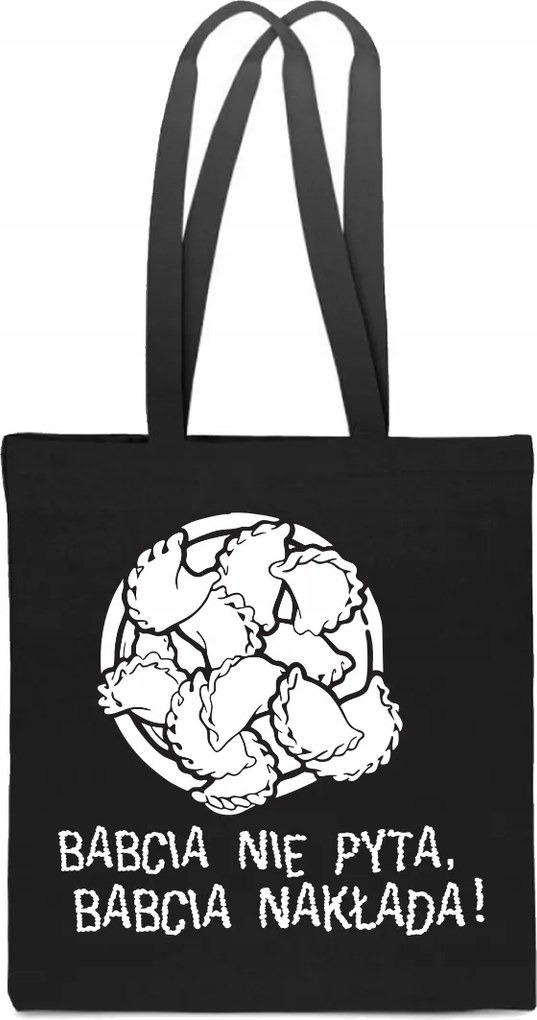Öko Táska Pamut fekete ajándék Nagymama Nem Kérdezi Felvitel Nap TT_428