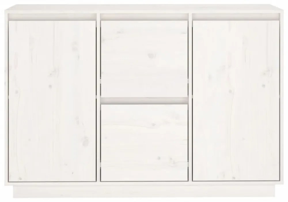 fehér tömör fenyőfa tálalószekrény 111 x 34 x 75 cm