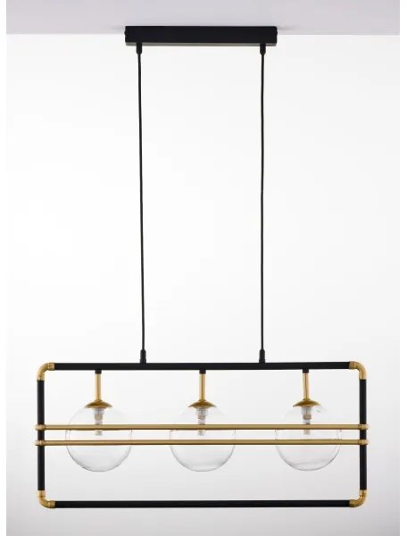 Jupiter 2030 - Csillár zsinóron FIORI 3xG9/10W/230V fekete/arany/átlátszó