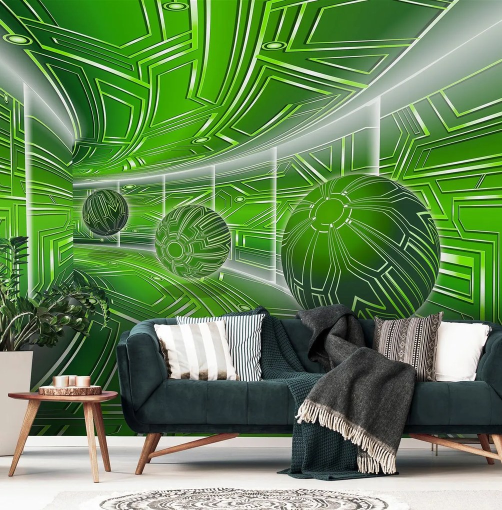 Fotótapéta - Zöld sikátor golyókkal (152,5x104 cm)