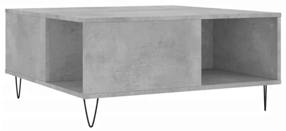 betonszürke szerelt fa dohányzóasztal 80x80x36,5 cm