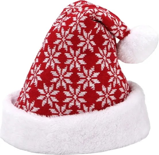 Mikulás sapka hópehely mintával Ajándék Mikulásra, Karácsonyra gyerekeknek