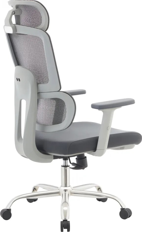 Irodai szék, szürke/króm, teherbírás 150 kg, BYRON