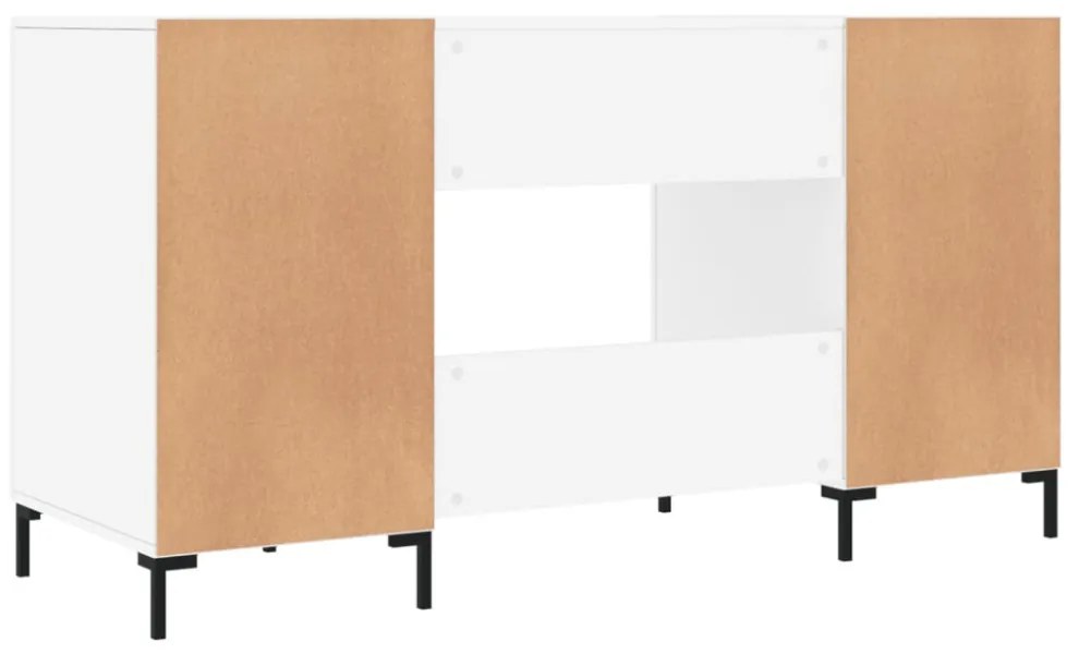 vidaXL magasfényű fehér színű szerelt fa íróasztal 140 x 50 x 75 cm