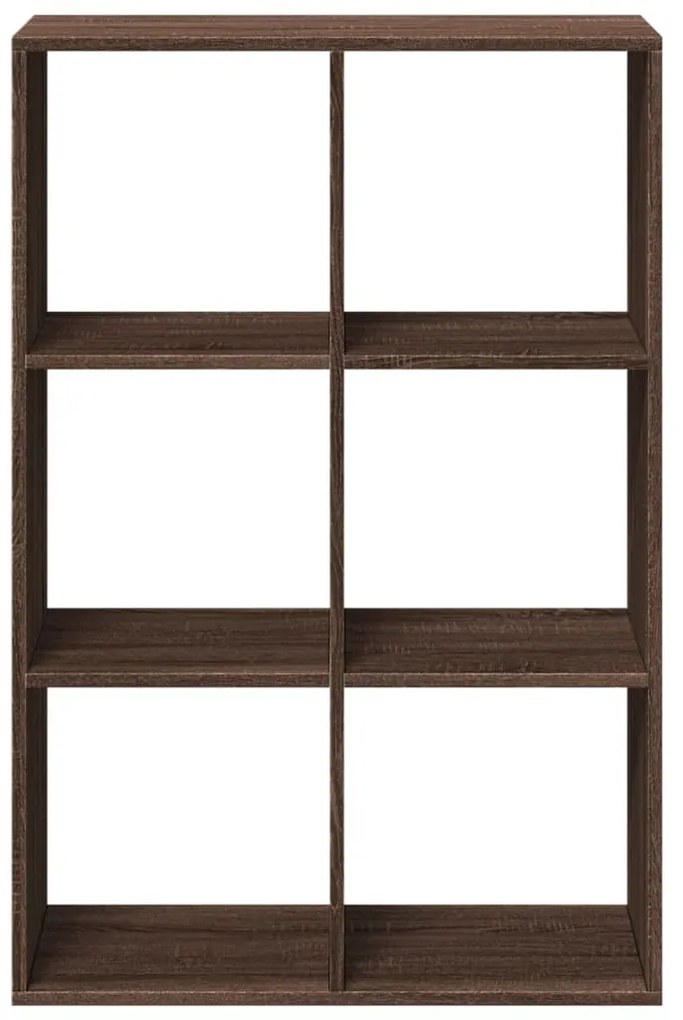 barna tölgy szerelt fa elválasztó könyvespolc 69,5x29x103,5 cm