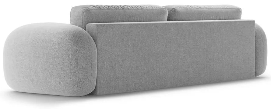 Világosszürke zsenília kinyitható-tárolóhelyes kanapé 262 cm Tonale – Cosmopolitan Design