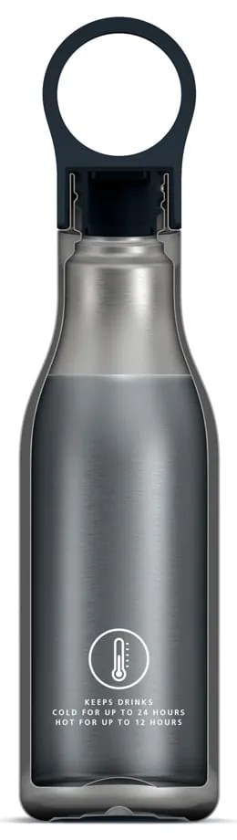 Sötétkék rozsdamentes acél utazó ivópalack 500 ml Loop – Joseph Joseph