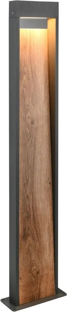 TRIO 446960135 SALMON Modern Kültéri Állólámpa Sötét Fa, Világos Fa LED IP44