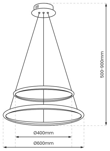 LED Csillár zsinóron ROTONDA LED/51W/230V matt króm
