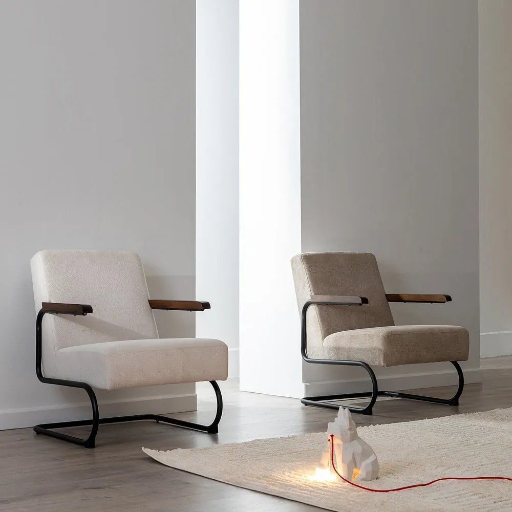 Bézs zsenília fotel Industra – Ixia