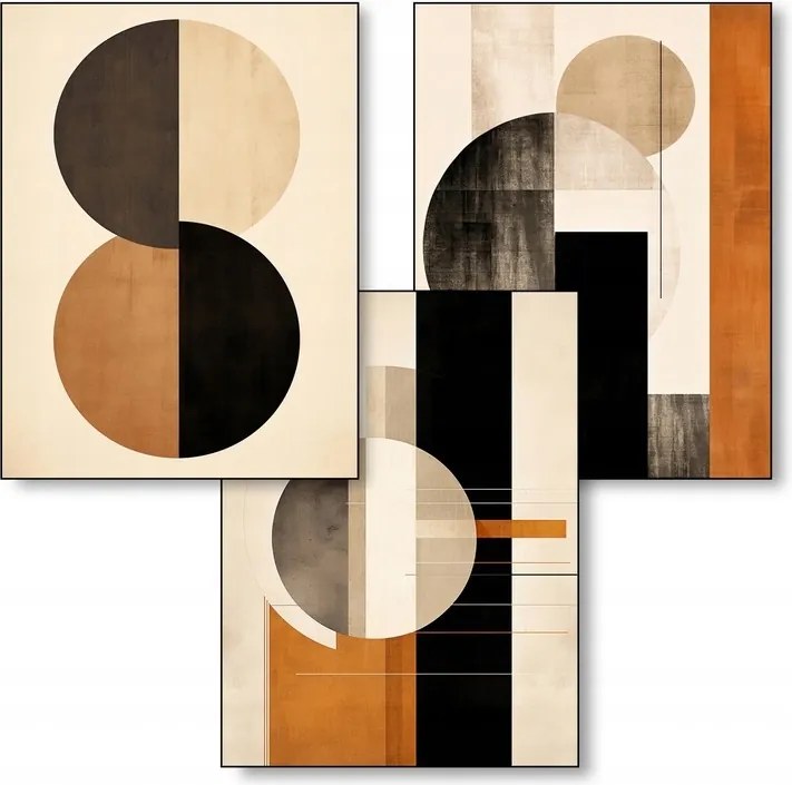 Vászonkép nappaliba poszter 3 db A1 59,4x84,1cm barna absztrakt bézs #571